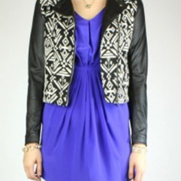 Cropped Aztec Moto Jacket - Picture 4 of 4
