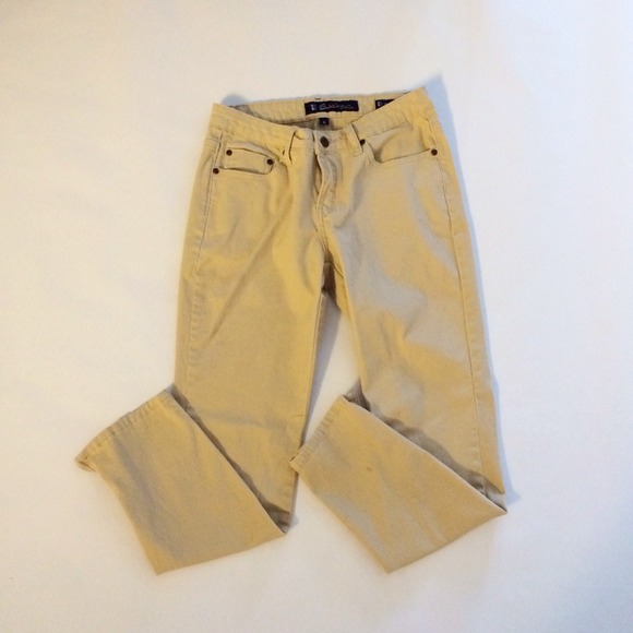 Boot Cut Khaki Pants w/ Zipper Detail