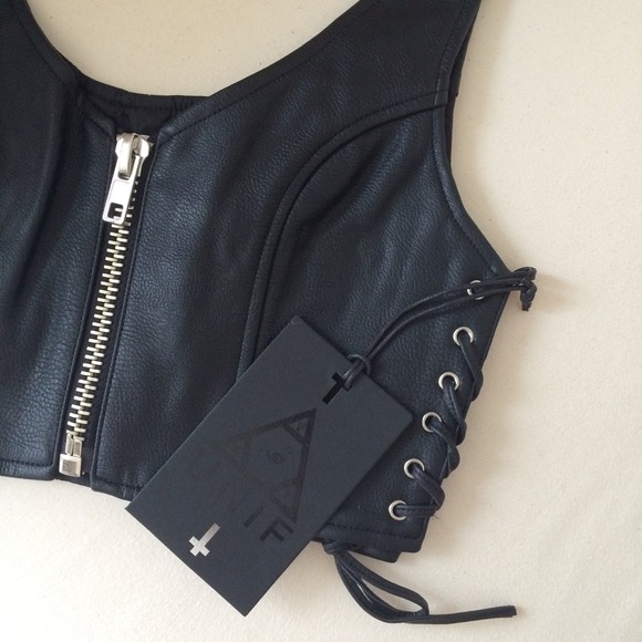 ON HOLD: unif leather top - Picture 4 of 4
