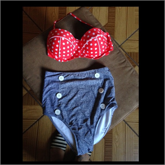 SOLD High waisted swimsuit - Picture 1 of 2