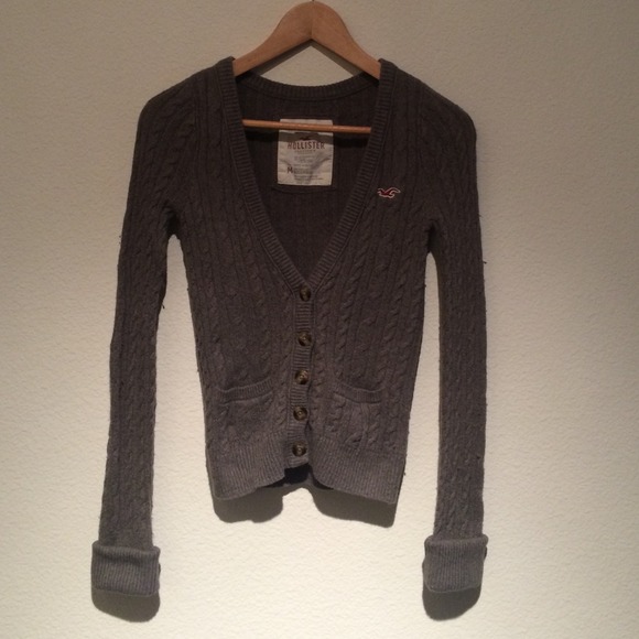 Hollister Gray Knit Cardigan - Picture 1 of 1