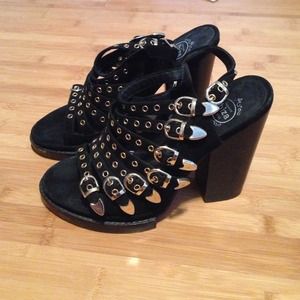 Jeffrey Campbell black block sandals