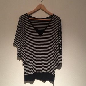 Metropark's Black & Grey Striped Top