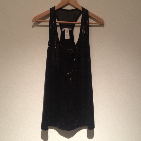 Sequined Black Top