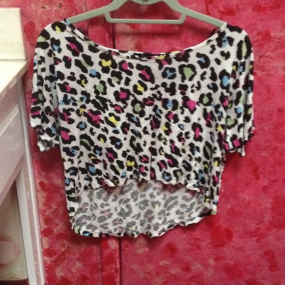 Forever 21 high low colorful Cheetah print top