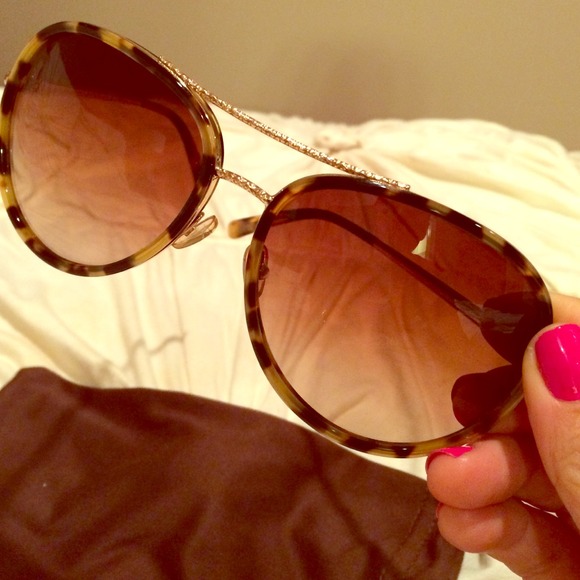 Authentic Tory Burch Tortoise Frame Aviators
