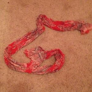 A beautiful red palsy inspired print scarf