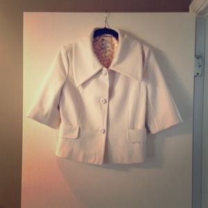 Tulle cropped cream wool jacket Tulle cropped cream wool jacket