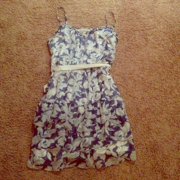 Blue and white flowery dress