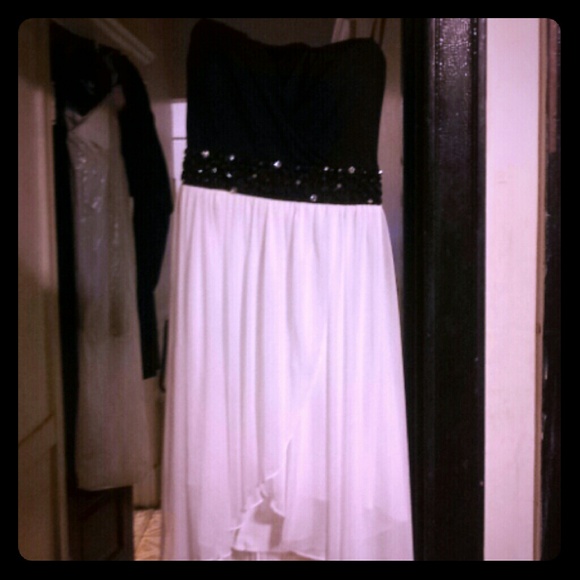 Black and White High Low Dress