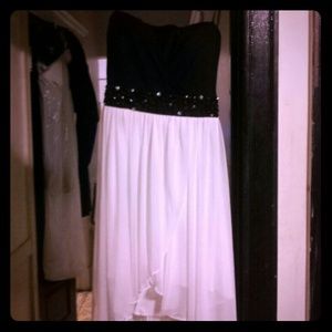 Black and White High Low Dress
