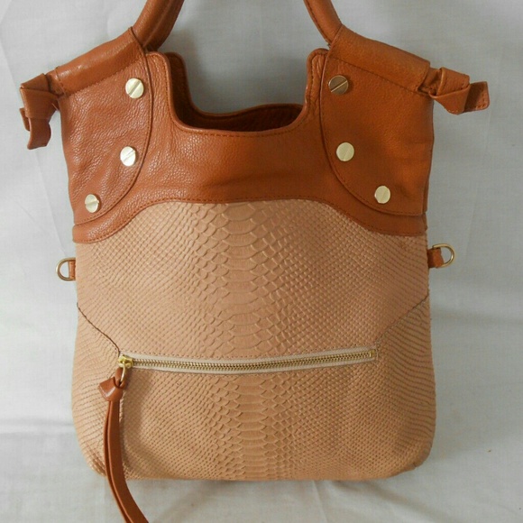 Foley and Corinna FC Lady Tote Embossed Buff Snake