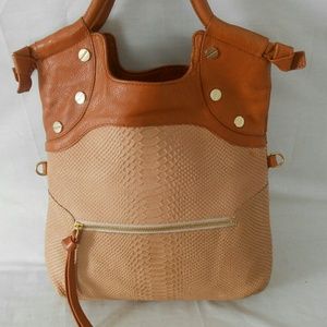 Foley and Corinna FC Lady Tote Embossed Buff Snake