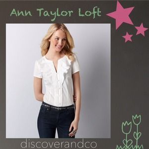 Ann Taylor Loft Shirt, S White Button Down