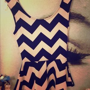 Peplum cute stripy zig zag top