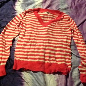 Pink striped sweater