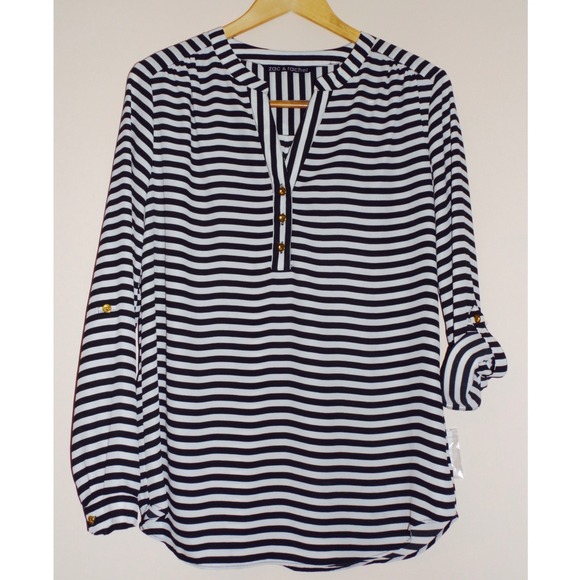 Tops - ❌SOLD❌Black & ivory striped blouse