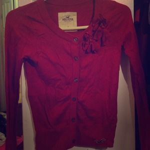 Red cardigan