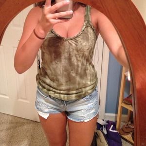 Green try dye tank top