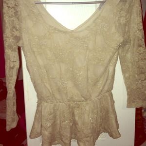 Gold peplum small shirt !