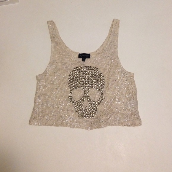 TOPSHOP Skull Crop Top