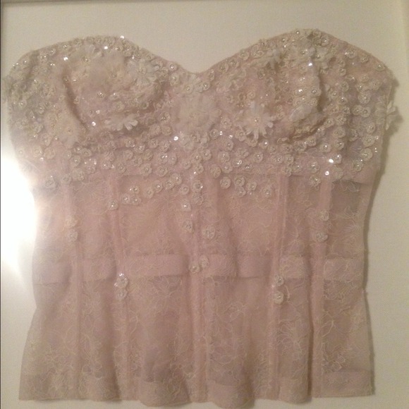 Monique Lhuillier wedding top.