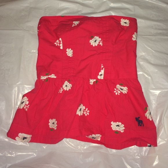 Strapless floral top