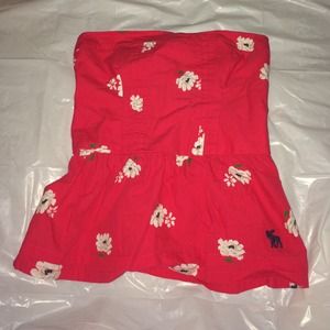 Strapless floral top