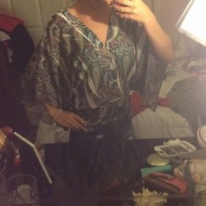 Paisley green blouse