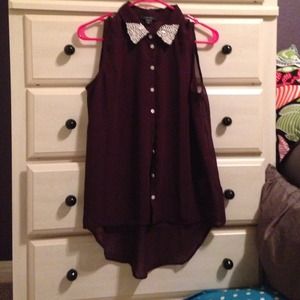 Sheet High-Low Blouse