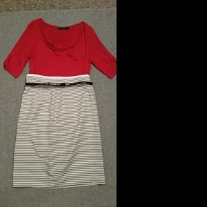 High waist stripe pencil skirt