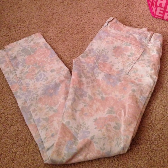 Floral jeans