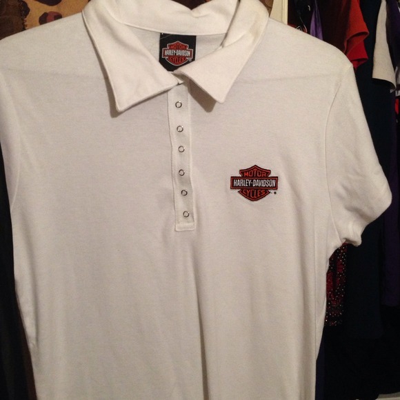 Women's Harley Davidson polo snap on shirt