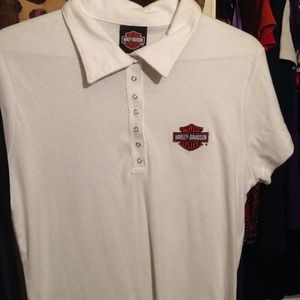 Women's Harley Davidson polo snap on shirt