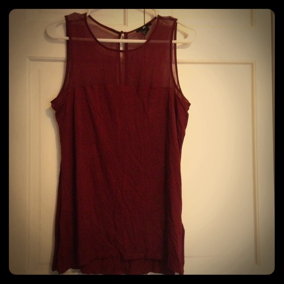 Maroon chiffon topped tank