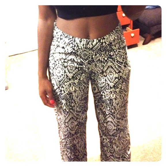 Tribal print wide leg pants
