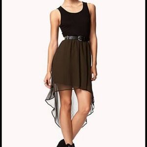 NWOT Black and Olive Hi-Low dress