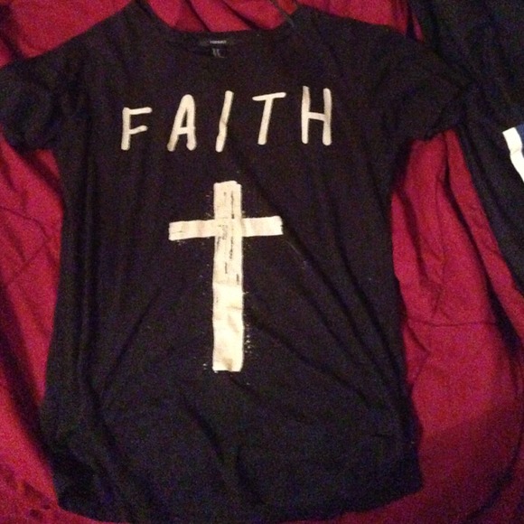 black "Faith" tee