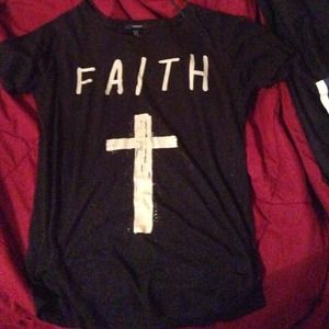black "Faith" tee