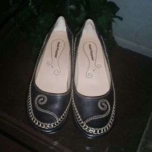 Hush Puppies Black Natural colored Embroidery