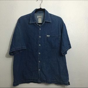 Men's Denim button up shirt // Chambray