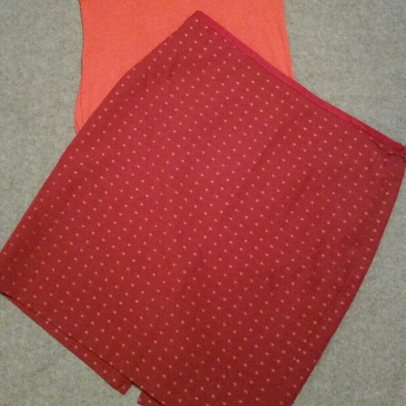 The Limited burgandy/rust polka dot straight skirt