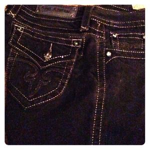 Rock revival black skinny jeans