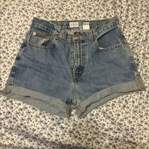 denim Calvin Klein high waisted shorts