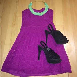 Fuchsia lace dress