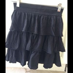 Black ruffle skirt