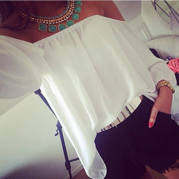 White off the shoulder top