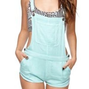 Pacsun Light Blue Overall Shorts