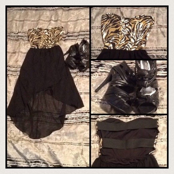 High&low animal print dress
