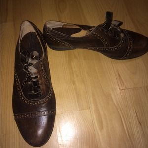 Brown leather oxfords